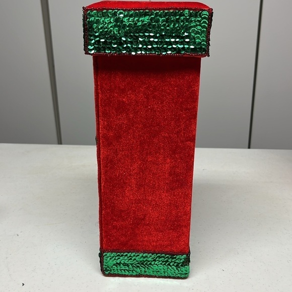 Holiday Square Sequin Wine Gift Box Vintage - Picture 7 of 10
